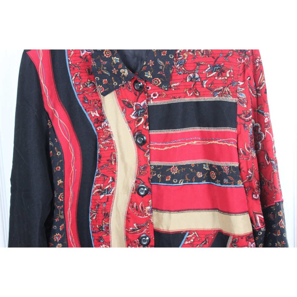 Koret Womens Mixed Print Patchwork Button Front J… - image 2
